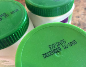 Expiration date shown on top of food container lid