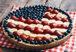 Fruit tart resembling the American flag