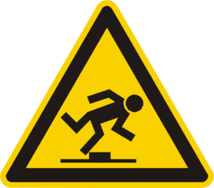 tripping hazard warning sign