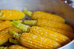 Sweet corn in pot
