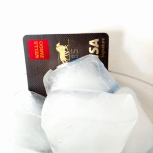 credit card in bowl of ice