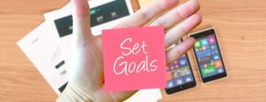 pink set goals note
