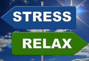 street sins pointing to stress and relax