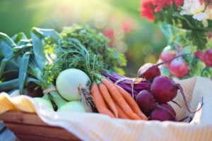 basketful of fresh vegetables