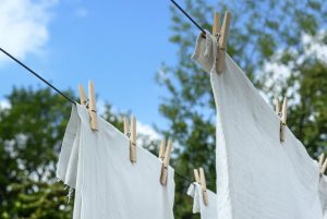 White shirts on a clothesline