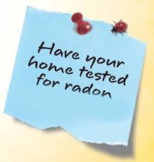 Sticky note stating have you tested for radon