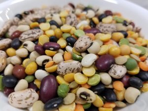 Bowl of mixed dry beans and legumes