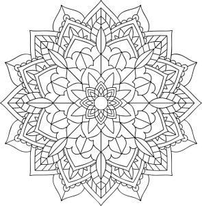 line drawing of a mandala