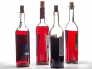 four bottles of red wine