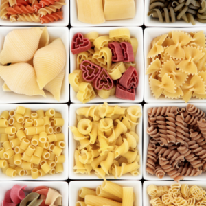 collection of pasta shapes