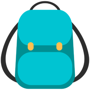 illustration of a blue back pack