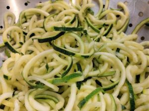 Plate of zucchini noodles