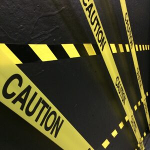 yellow and black caution tape